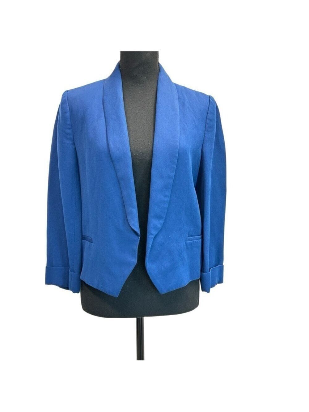 Zara blue open front blazer Sz S